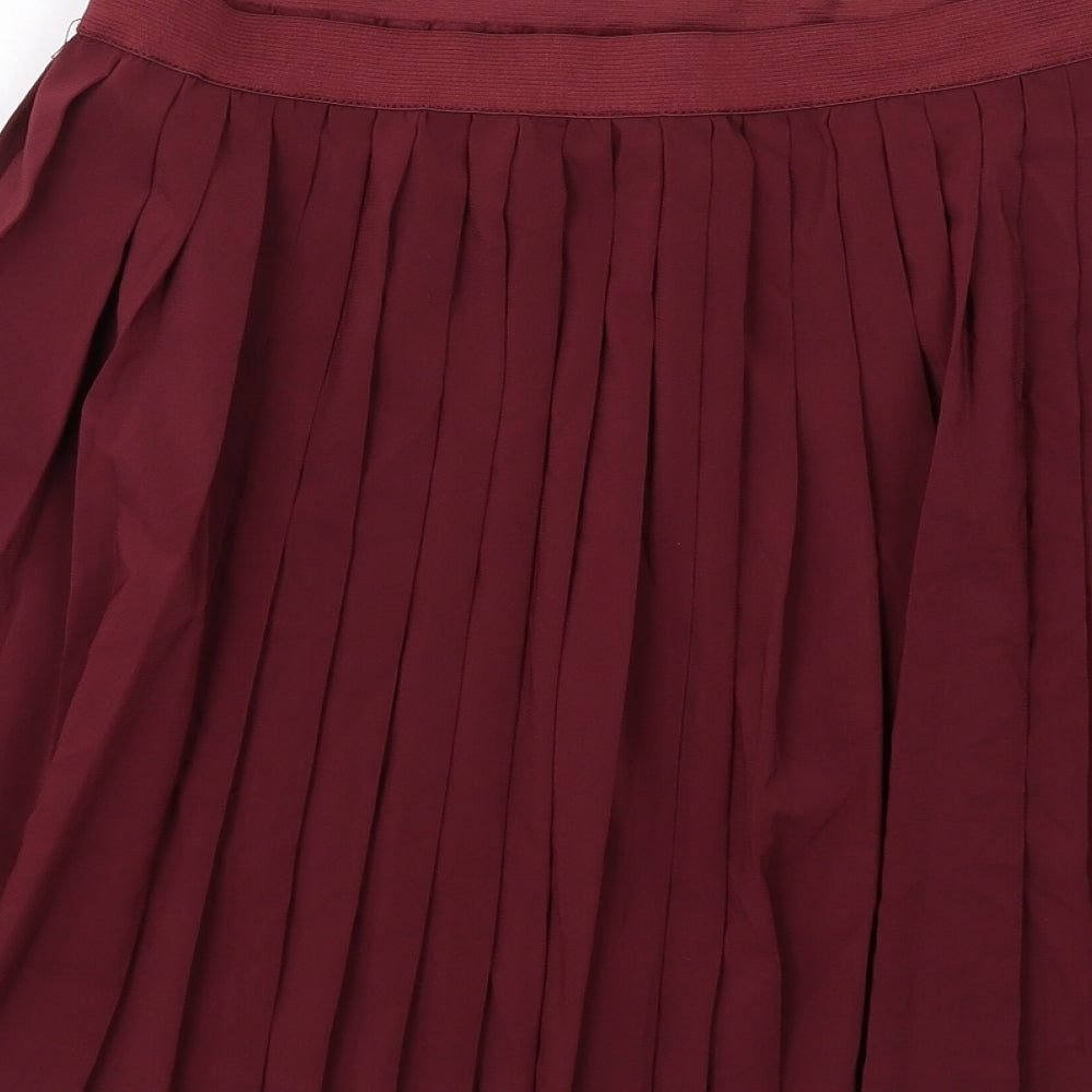 H&M Womens Red Polyester Pettiskirt Skirt Size 10
