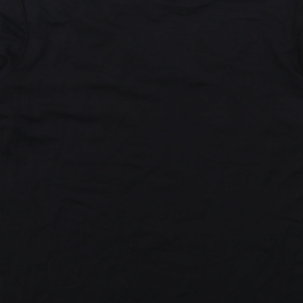 EWM Womens Black Viscose Basic T-Shirt Size S Round Neck