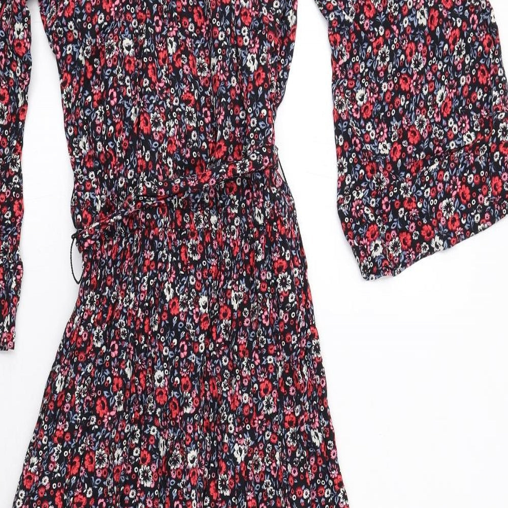 Gap Womens Multicoloured Floral Viscose A-Line Size XS V-Neck Pullover