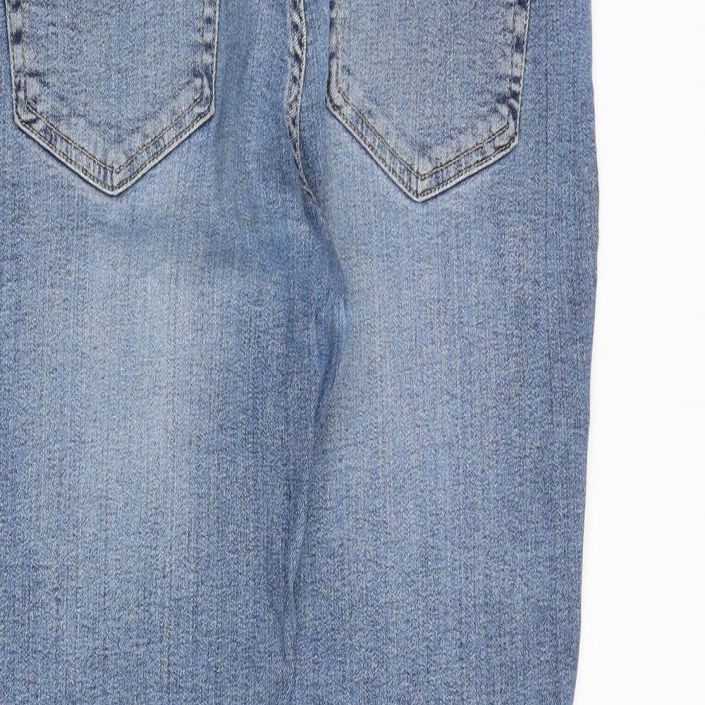 Pull&Bear Womens Blue Cotton Skinny Jeans Size 32 in L27 in Regular Zip
