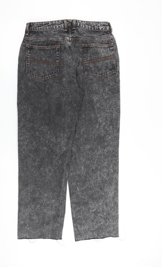 COLLUSION Womens Grey Cotton Straight Jeans Size 32 in L34 in Regular Zip