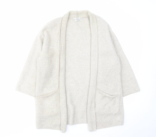 Womens UK Size S Mango Beige Cardigan Jumper