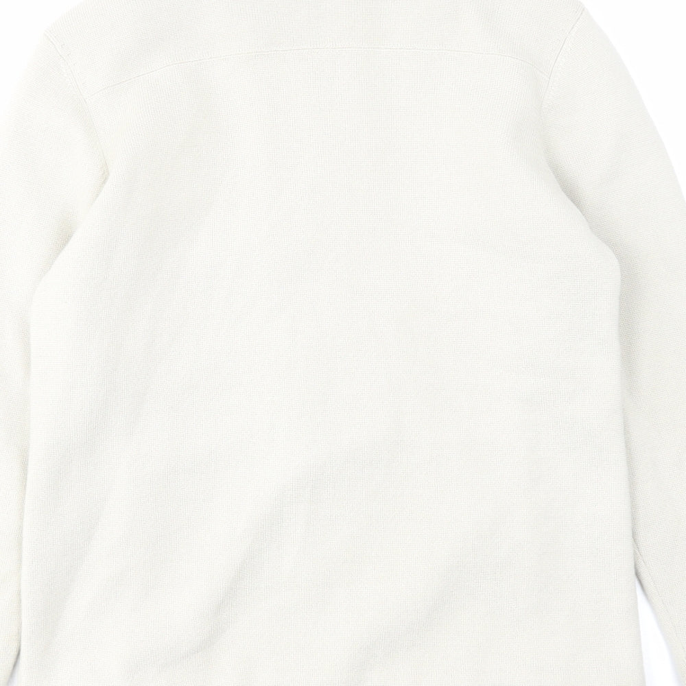 Womens UK Size 14 Marks and Spencer Beige Full Zip Jumper