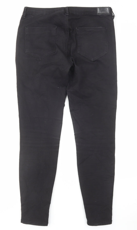 Zara Womens Black Cotton Skinny Jeans Size 10 L27 in Regular Zip