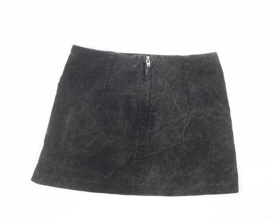 BDG Womens Grey Cotton Mini Skirt Size XS Zip