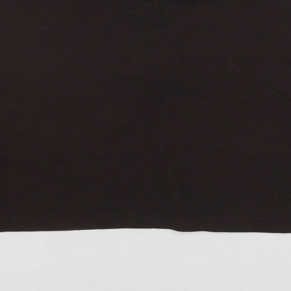 Divided by H&M Womens Brown Cotton Cropped Polo Size S Collared