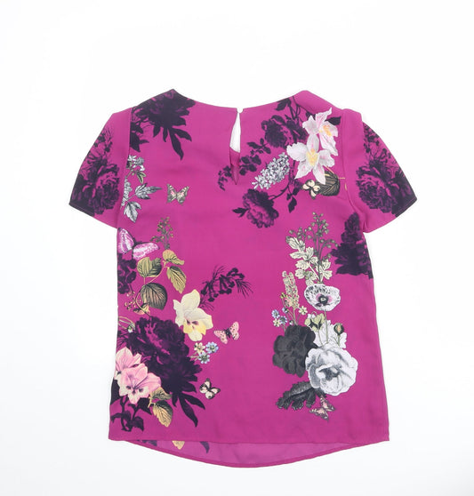 Womens UK Size 8 Oasis Purple Basic Blouse