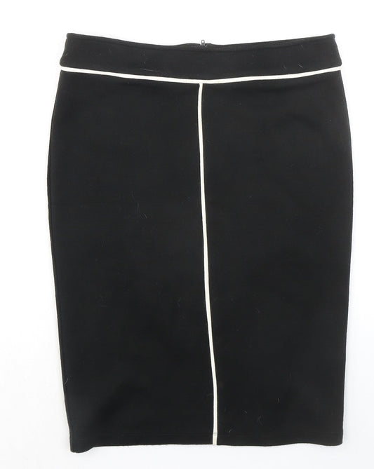 Dorothy Perkins Womens Black Acrylic Straight & Pencil Skirt Size 12 Zip