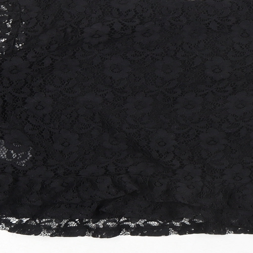 Womens UK Size L Divided by H&M Black Basic Blouse