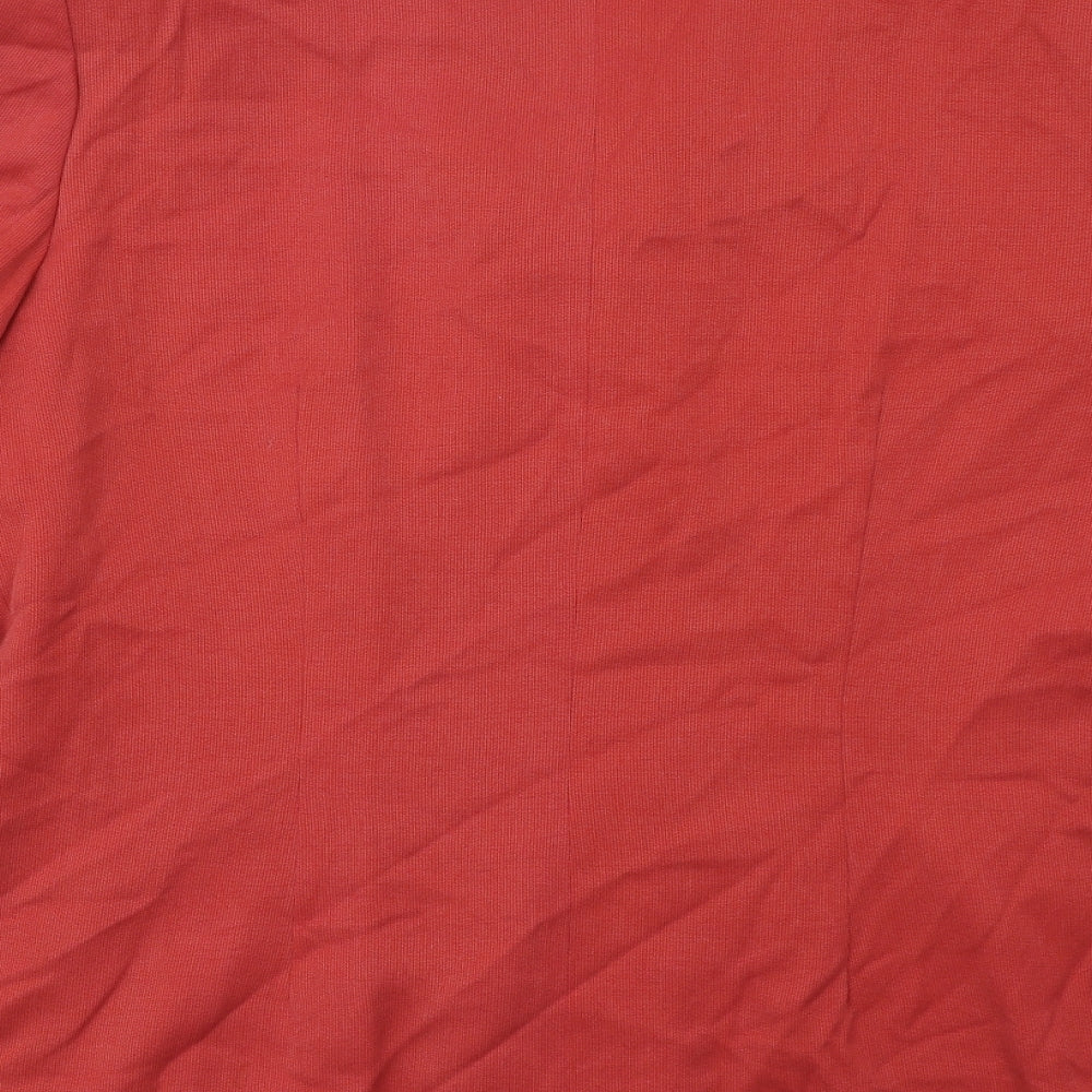 Brand and care label for Principles women’s red jacket blazer, size UK 16, button