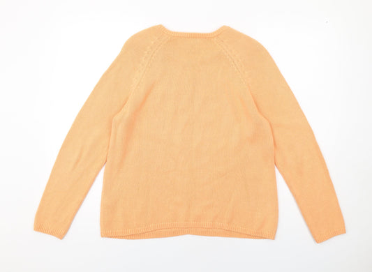 Womens UK Size 14 Marks and Spencer Orange Pullover Jumper