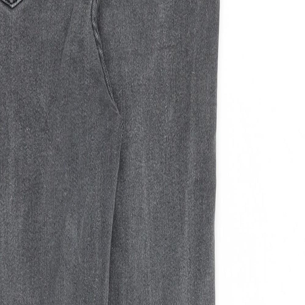 New Look Womens Grey Cotton Skinny Jeans Size 12 L27 in Slim Zip