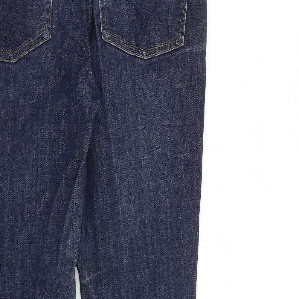 Denim & Co. Womens Blue Cotton Straight Jeans Size 10 L27 in Regular Zip