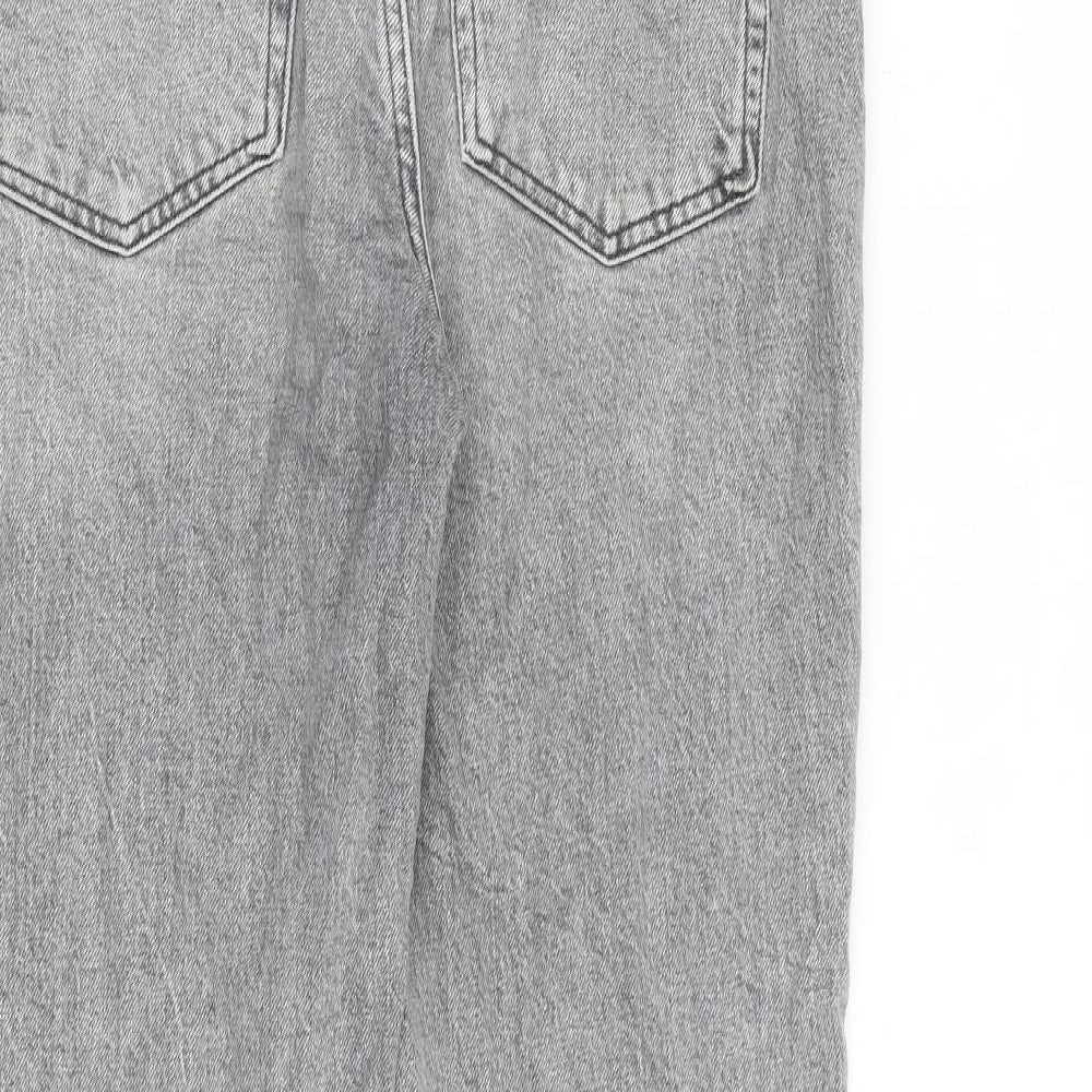 River Island Womens Grey Cotton Straight Jeans Size 12 L24 in Regular Zip