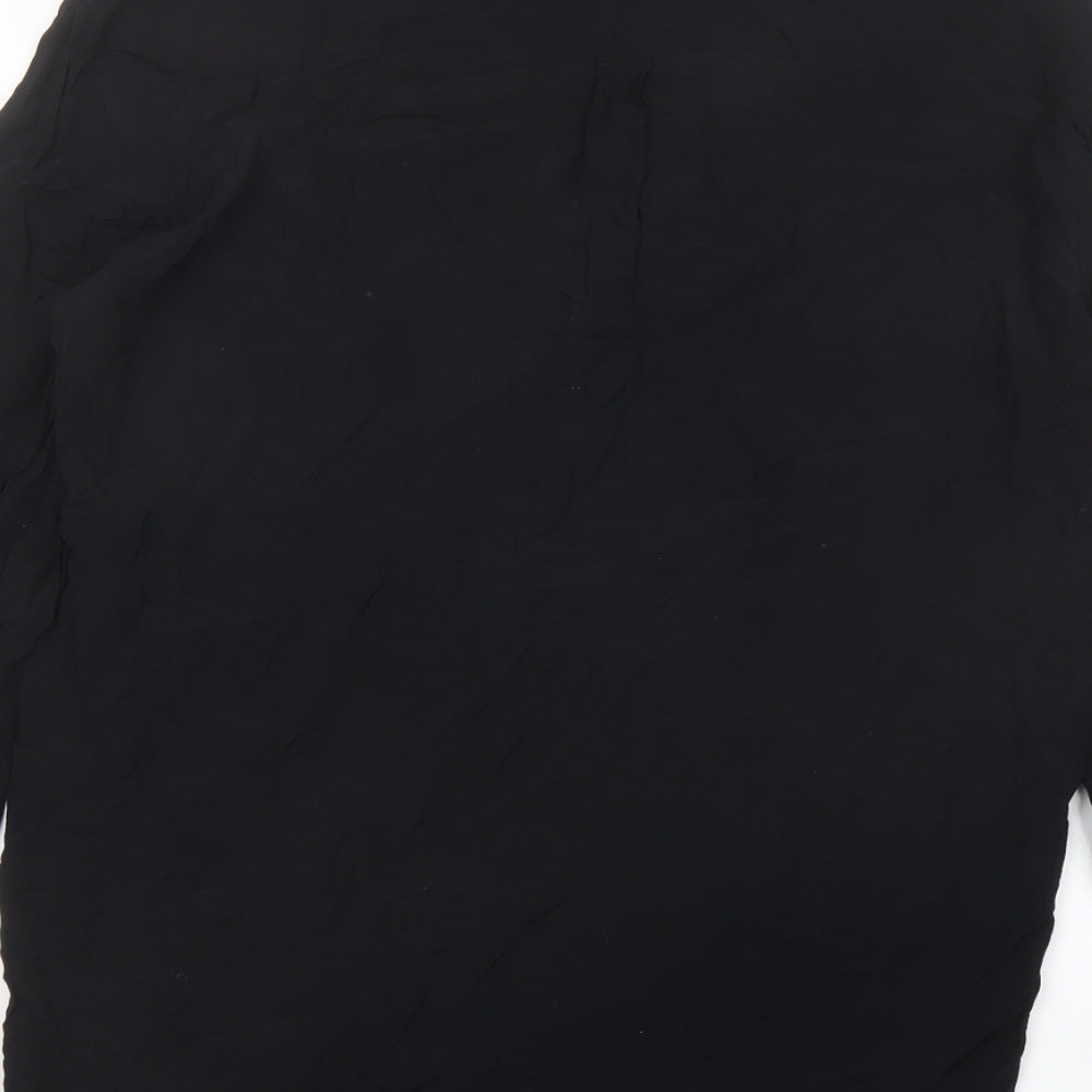 Womens UK Size XL Zara Black Basic Button-Up