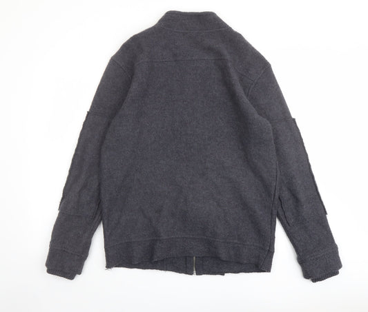 Zara Mens Blue Wool Pea Coat Coat Size XL Button