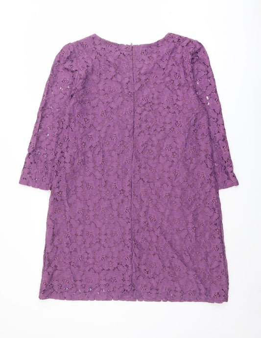 True Decadence Womens Purple Polyester A-Line Size 12 Round Neck Zip
