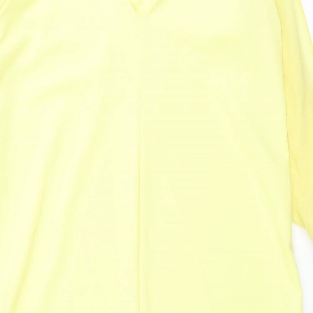NEXT Womens Yellow Polyester A-Line Size 12 V-Neck Pullover