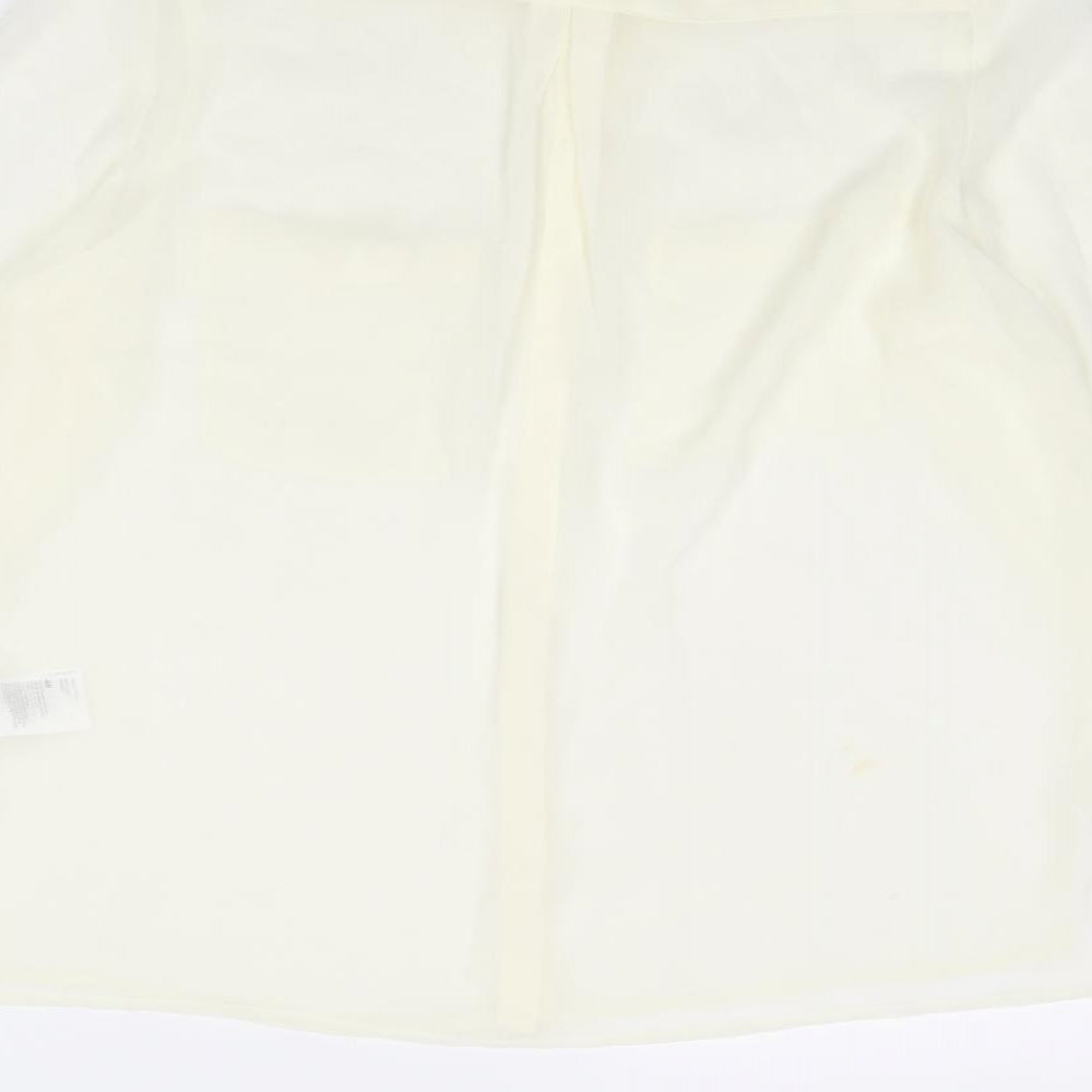 Divided by H&M Womens Ivory Polyester Basic Button-Up Size 8 Collared