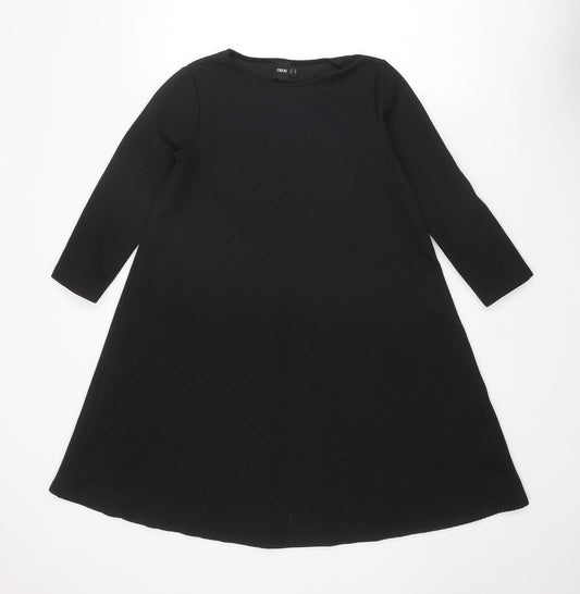 ASOS Womens Black Polyester Trapeze & Swing Size 10 Boat Neck Pullover