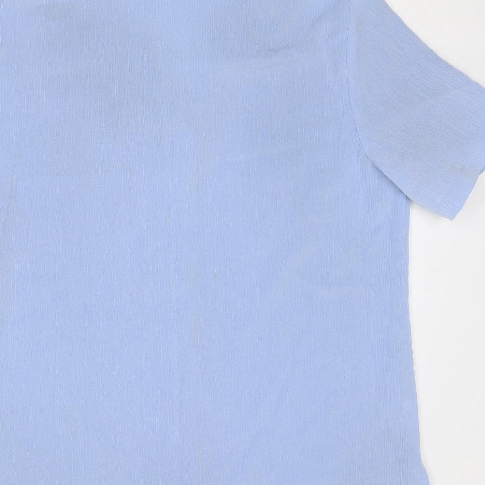 Womens UK Size 14 Isabelle Blue Basic Button-Up