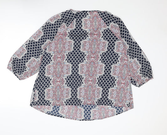 Womens UK Size 16 Debenhams Multicoloured Basic Blouse