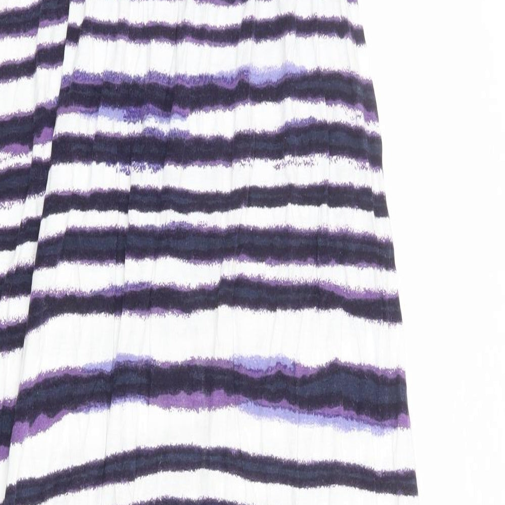 Monsoon Womens Multicoloured Geometric Viscose A-Line Size M Off the Shoulder Pullover