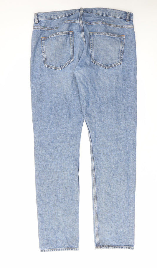 Artik Mens Blue Cotton Straight Jeans Size 34 in L34 in Regular Button