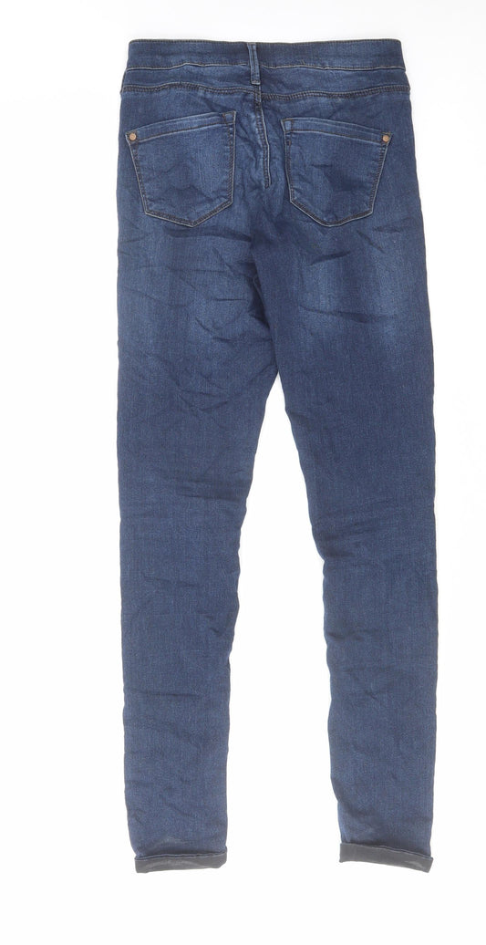 Topshop Womens Blue Cotton Skinny Jeans Size 26 in L30 in Regular Zip