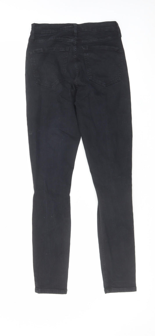 Topshop Womens Black Cotton Skinny Jeans Size 26 in L32 in Regular Zip
