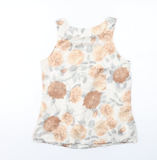 Womens UK Size 8 H&M Ivory Basic Tank