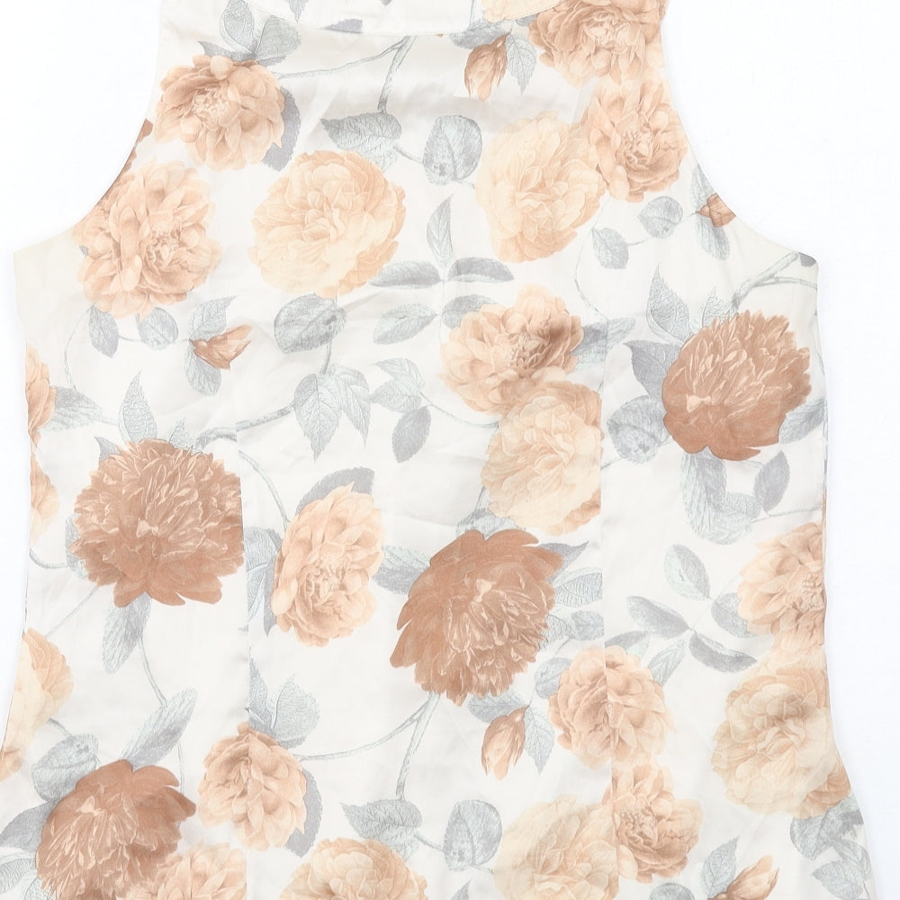 Womens UK Size 8 H&M Ivory Basic Tank