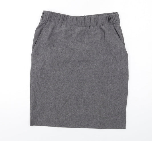 Additional front view of COS women’s grey polyamide a-line skirt, size UK 8