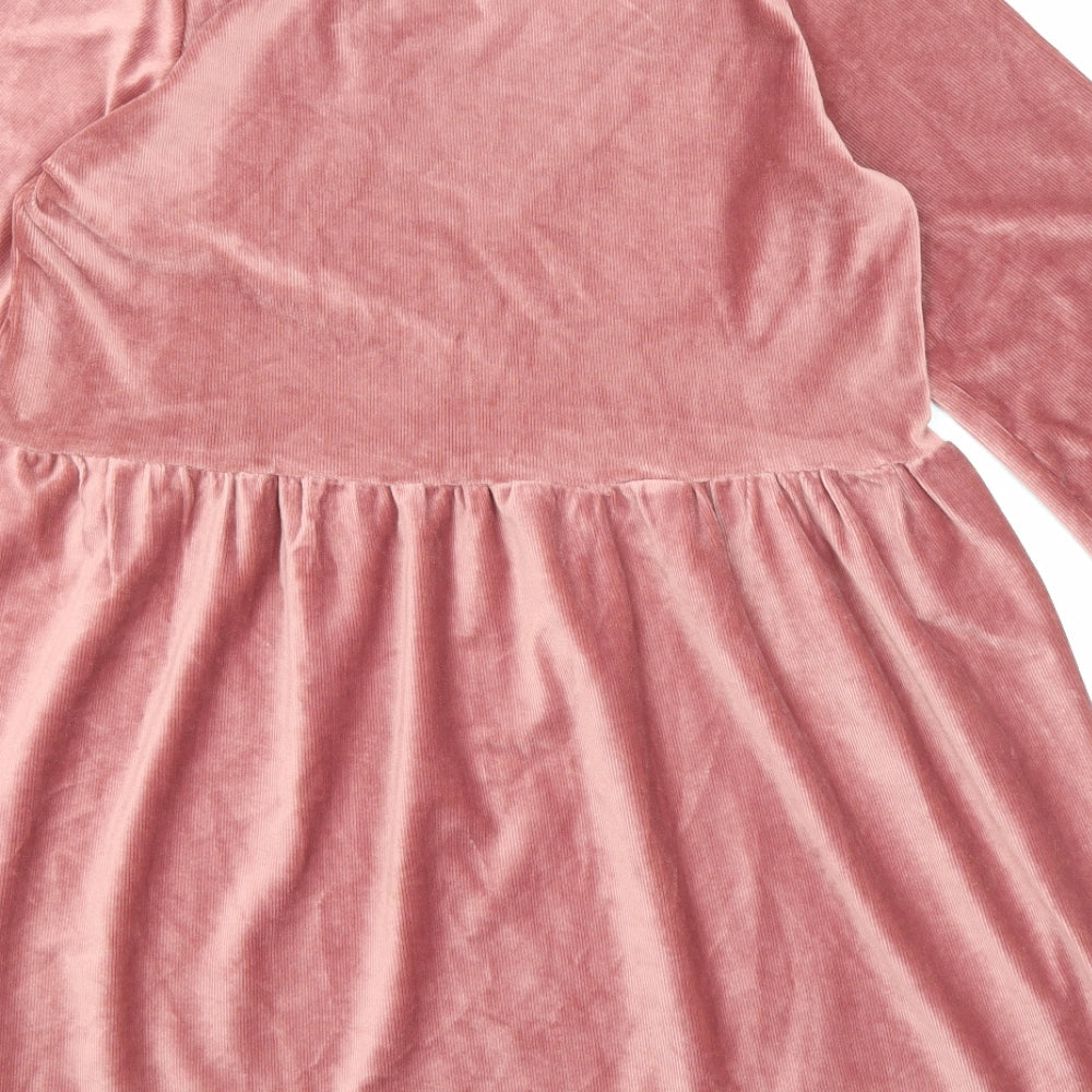 In the Style Womens Pink Polyester A-Line Size 10 Round Neck Pullover