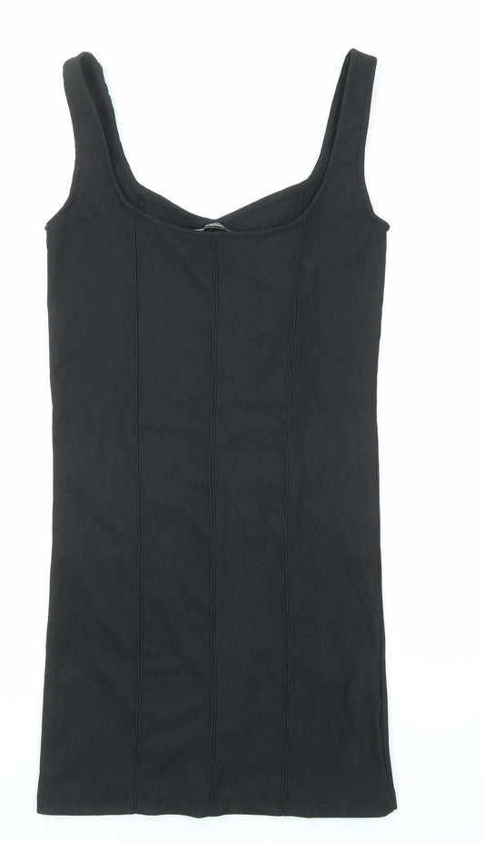 Stradivarius Womens Black Polyester Mini Size S V-Neck Pullover