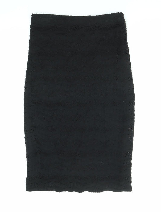 River Island Womens Black Polyester Bandage Skirt Size 8