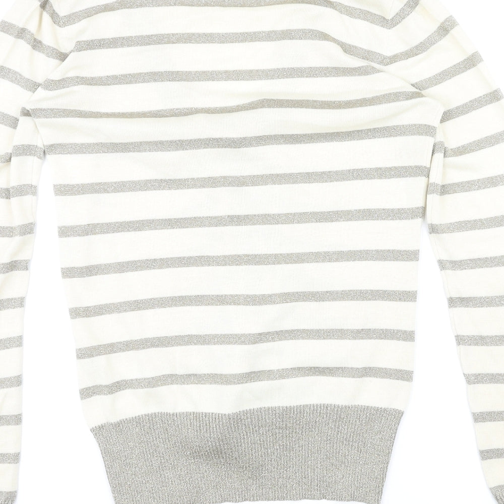 Womens UK Size 12 DELMOD Ivory Cardigan Jumper