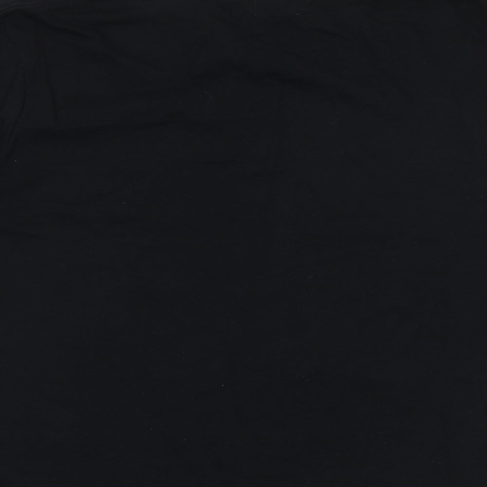Western Trading Womens Black 100% Cotton Basic T-Shirt Size 18 Boat Neck - Tie Sleeve Detail