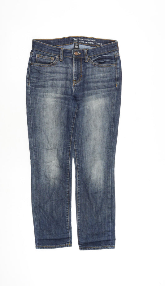 Womens UK Size 6 Gap Regular Fit Straight Blue Jeans