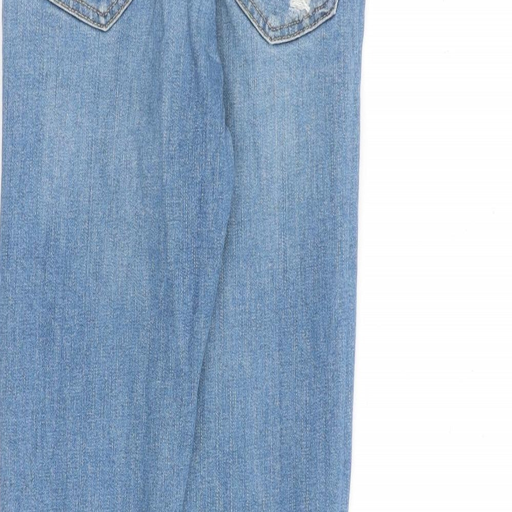 Topshop Womens Blue Cotton Skinny Jeans Size 24 in L32 in Regular Zip