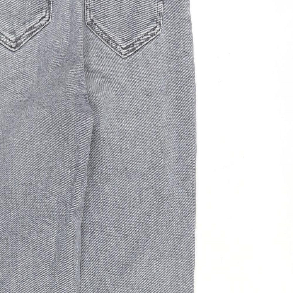 Zara Womens Grey Cotton Skinny Jeans Size 10 L28 in Regular Zip