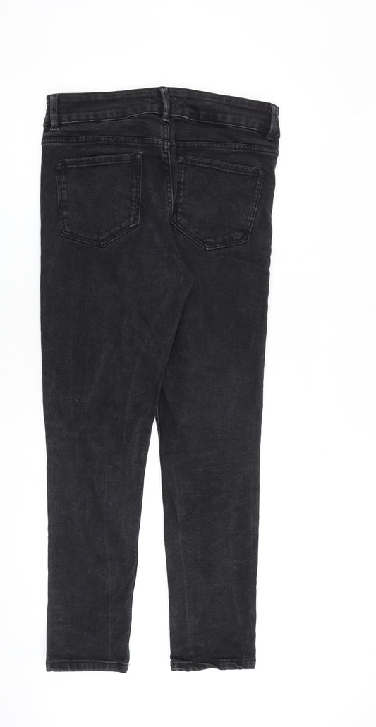 Womens UK Size 14 Sinsay Regular Fit Tapered Black Jeans