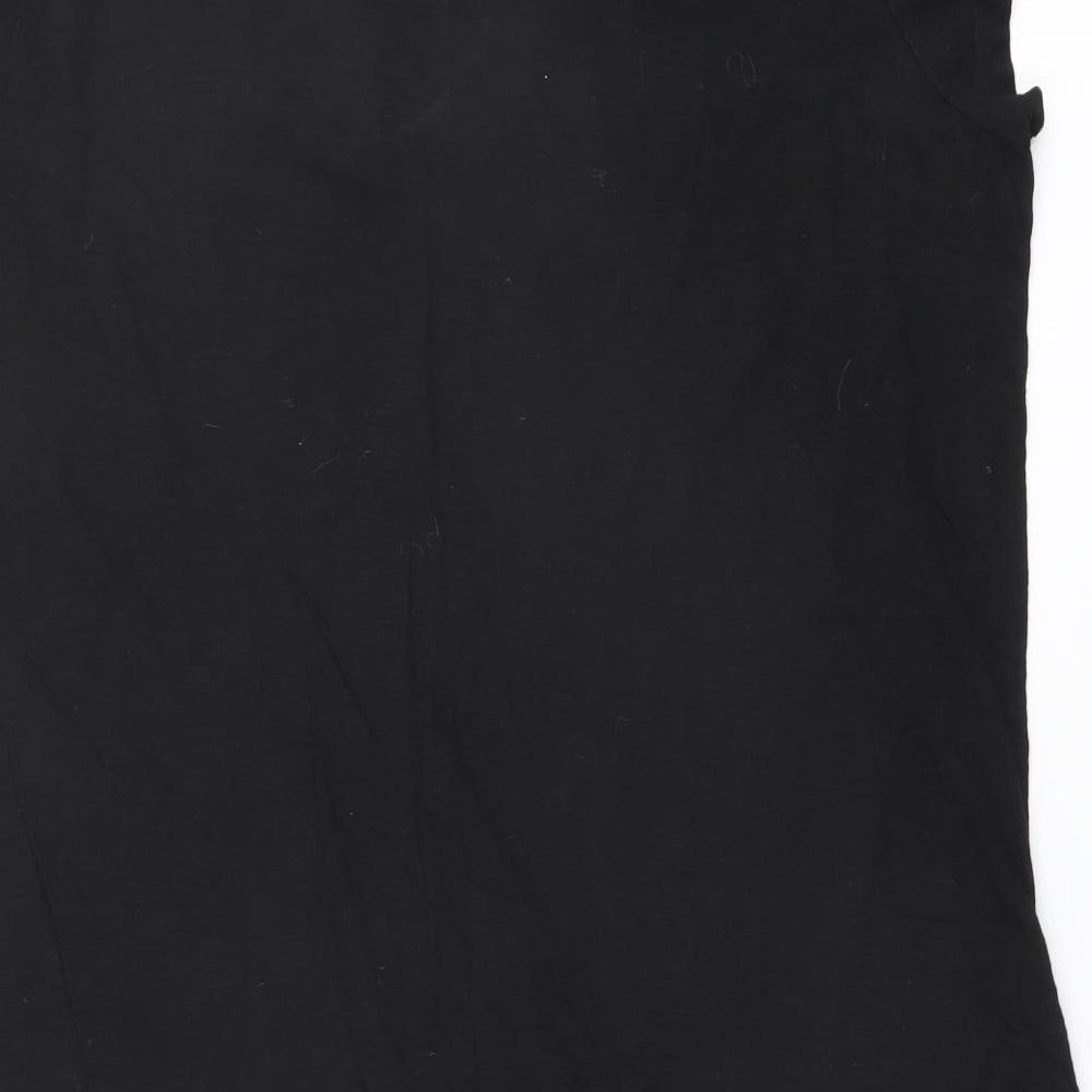 Brand and care label for bonprix women’s black cotton kaftan, size XL, round neck tie