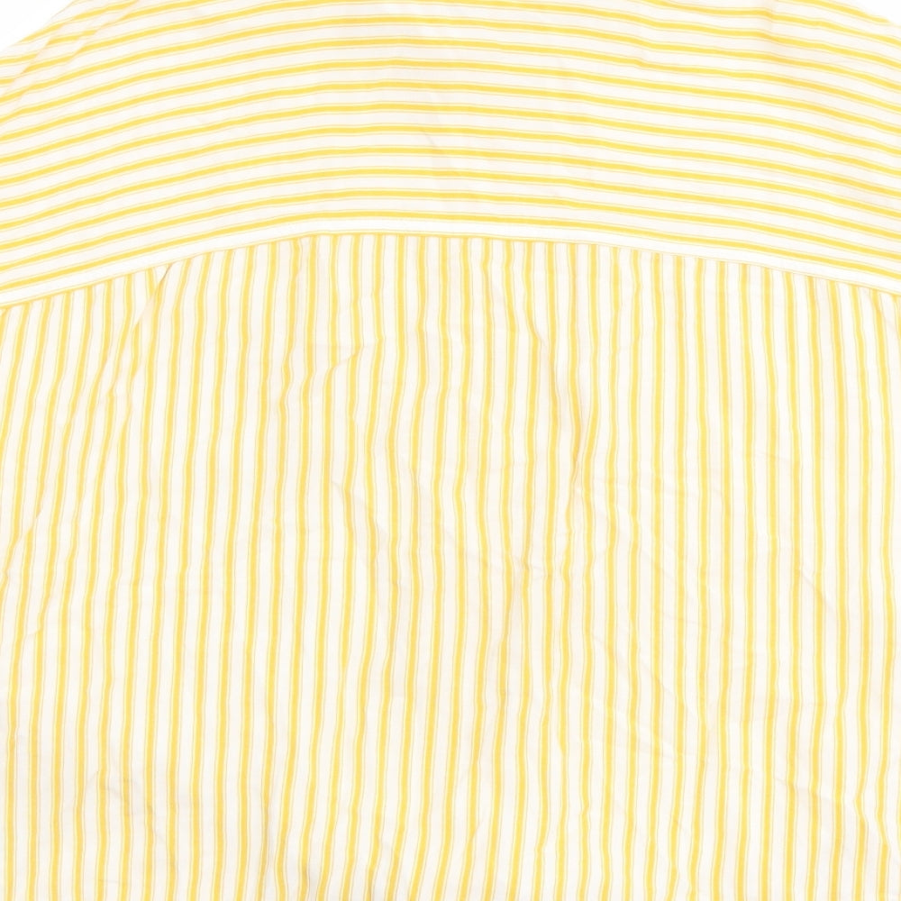 Womens UK Size 10 New Look Yellow Basic Button-Up