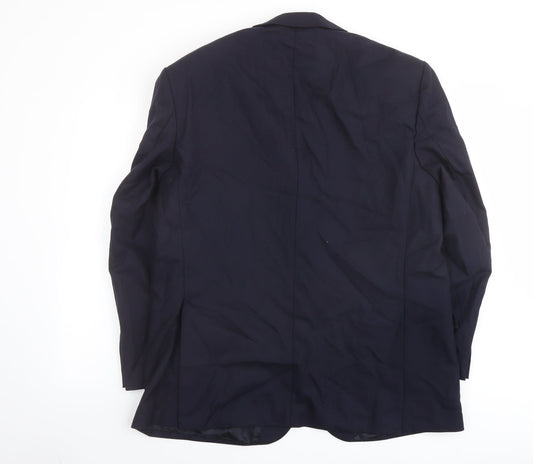 Alfred Brown Mens Blue Wool Jacket Suit Jacket Size 46 Regular