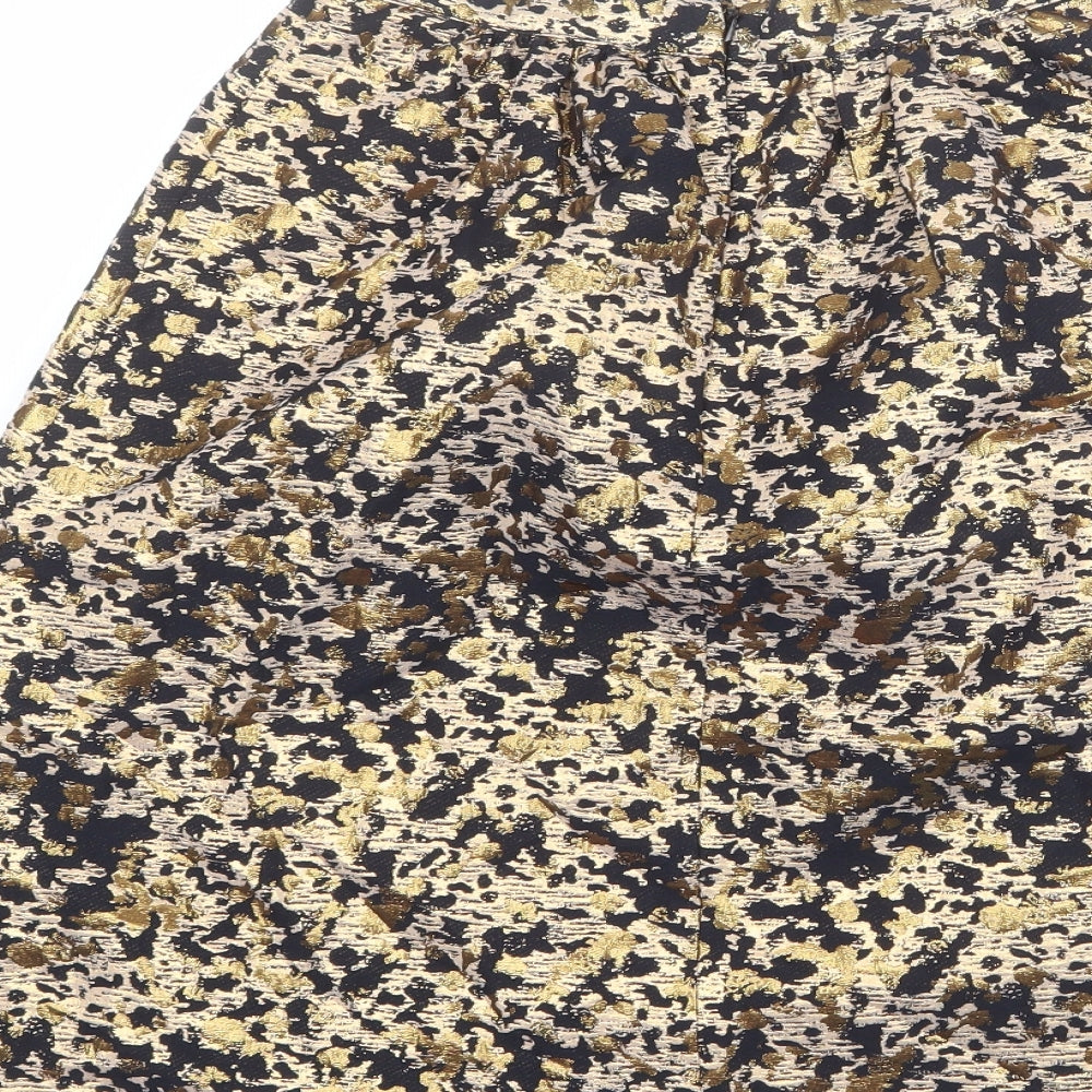 Miss Selfridge Womens Multicoloured Geometric Polyester A-Line Skirt Size 6 Zip