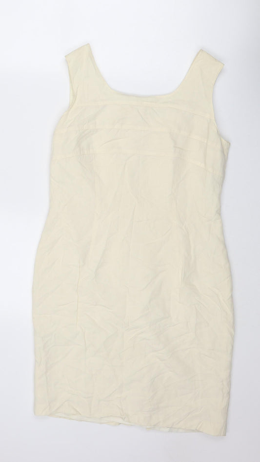St Michael Womens Ivory Modal Shift Size 12 Round Neck Zip