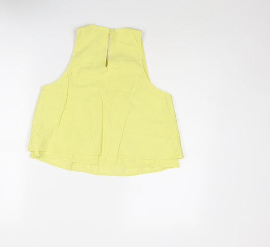 Womens UK Size S Mango Yellow Basic Tank