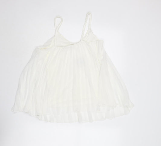 Womens UK Size 8 Apricot White Camisole Tank