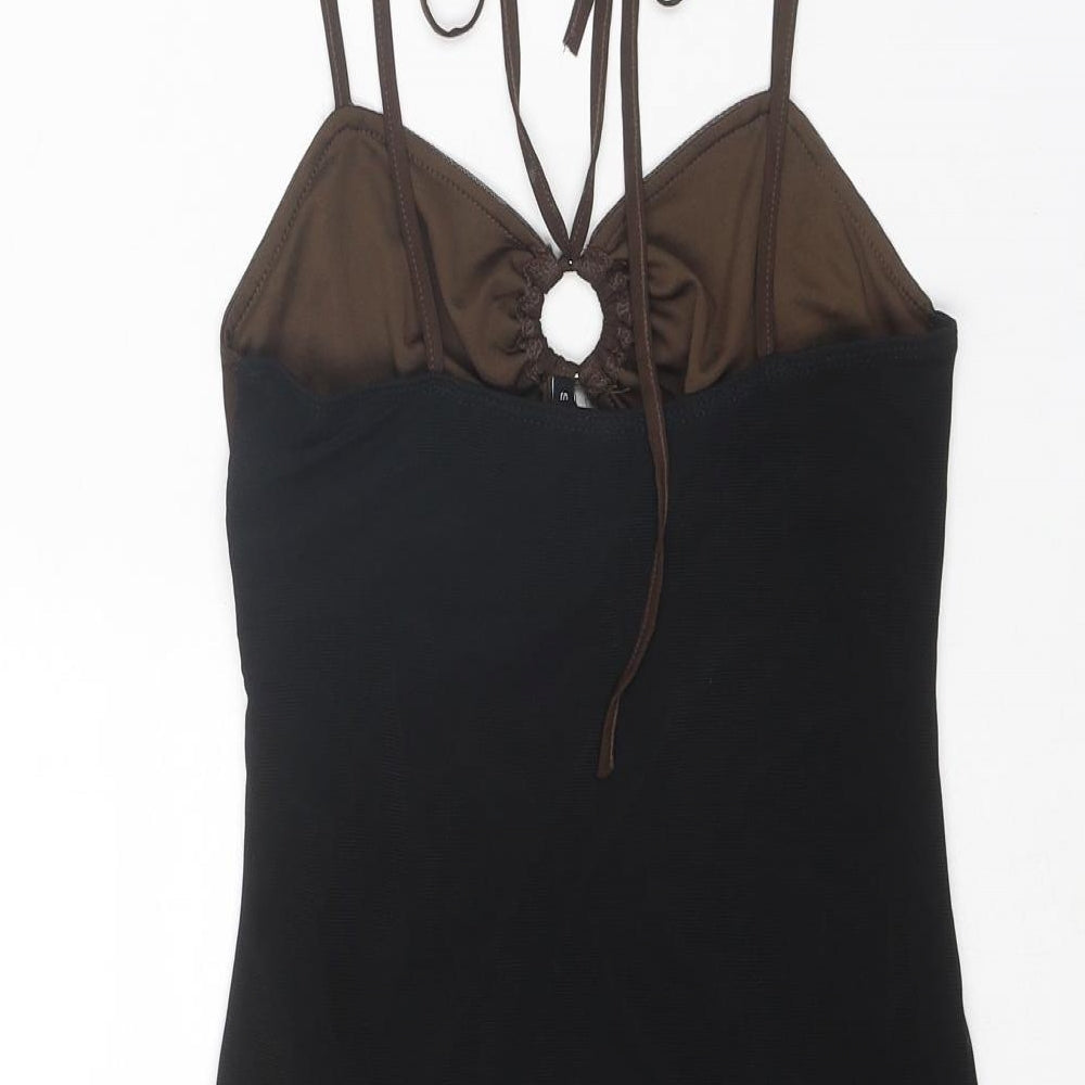 Motel Womens Black Polyester Bodycon Size S Halter Tie